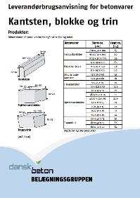 leverandørbrugsanvisning kantsten, blokke og trin